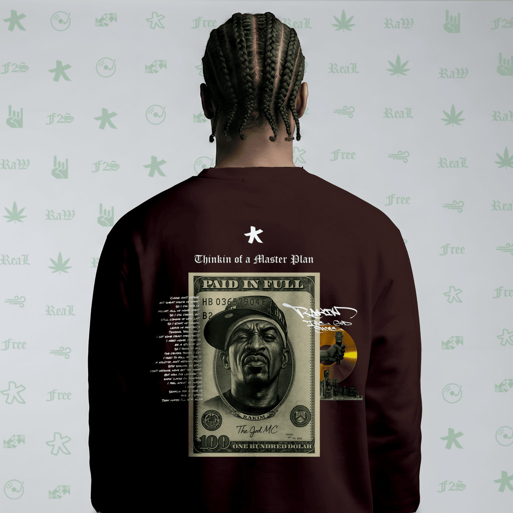 Rakim The God Emcee Maroon Unisex Oversized Sweatshirt
