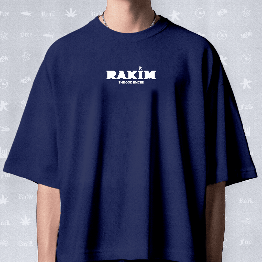 Rakim The God Emcee Unisex Royal Blue Oversized T-Shirt.