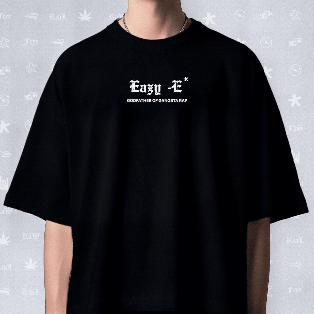 Eazy-E Godfather of Gangsta Rap Unisex Black Oversized T-Shirt.