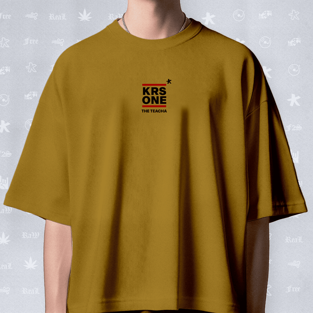 KRS ONE The Teacha Unisex Mustard Oversized T-Shirt.
