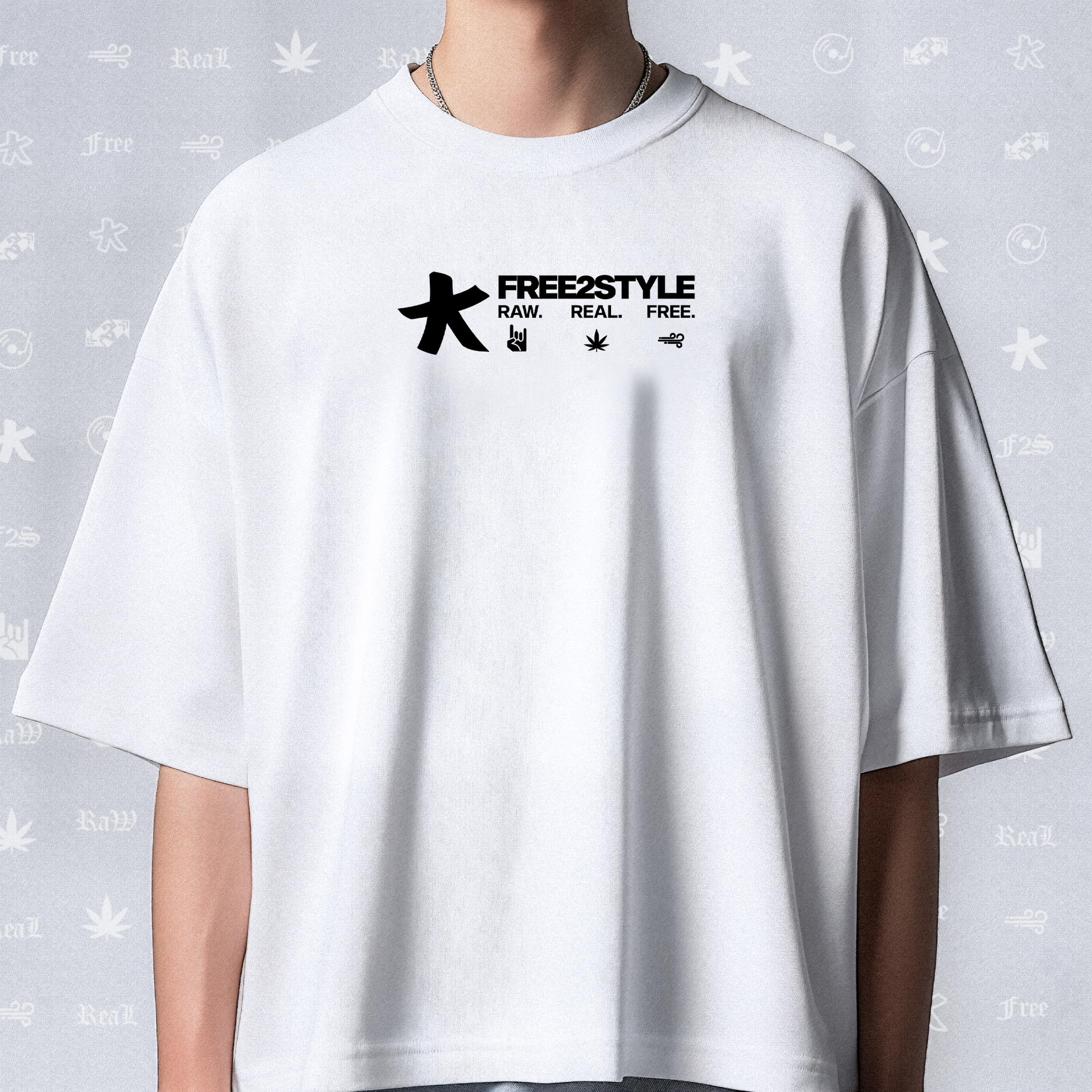 F2S Original Black Logo White Tee Unisex