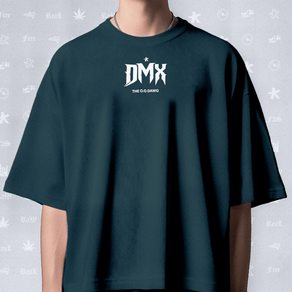 DMX The O.G. Dawg Unisex Petrol Blue Oversized T-Shirt.
