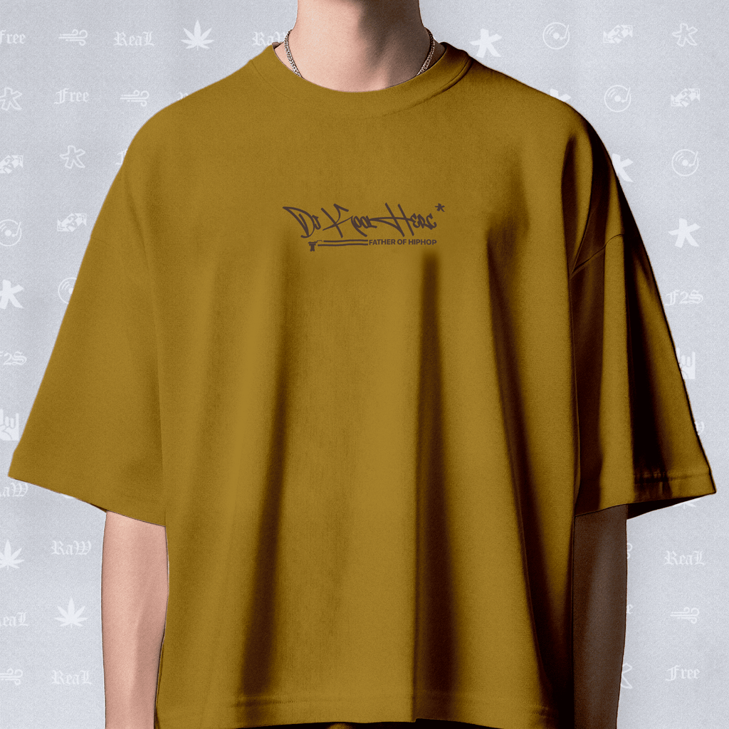 DJ Kool Herc Origins Unisex Mustard Oversized T-Shirt.