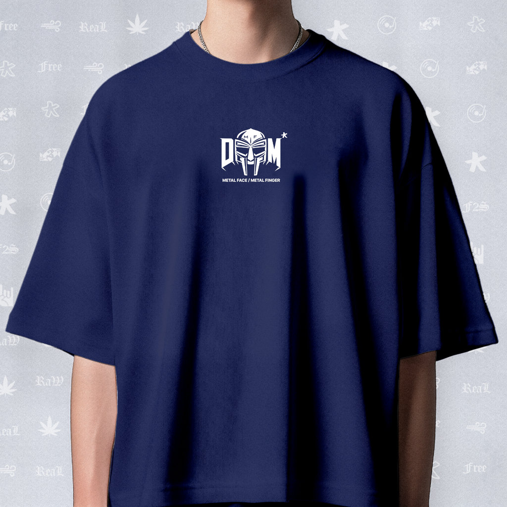 MF DOOM METAL FACE/FINGER Unisex Royal Blue Tee
