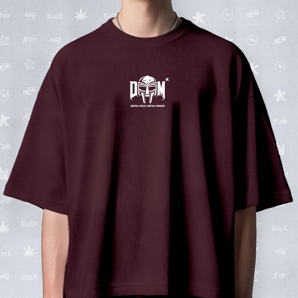 MF DOOM METAL FACE/FINGER Unisex Maroon  Tee