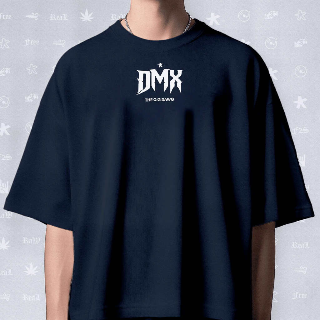DMX The O.G. Dawg Unisex Navy Blue Oversized T-Shirt.