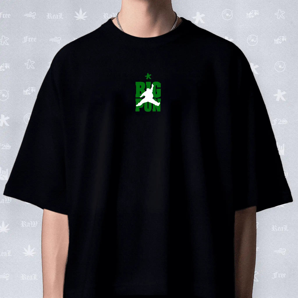 Big Pun Heavyweight Unisex Black Oversized T-Shirt.