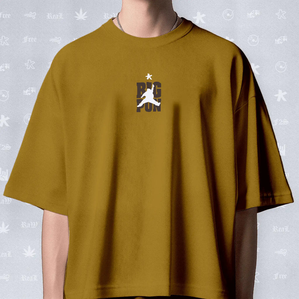 Big Pun Heavyweight Unisex Mustard Oversized T-Shirt.