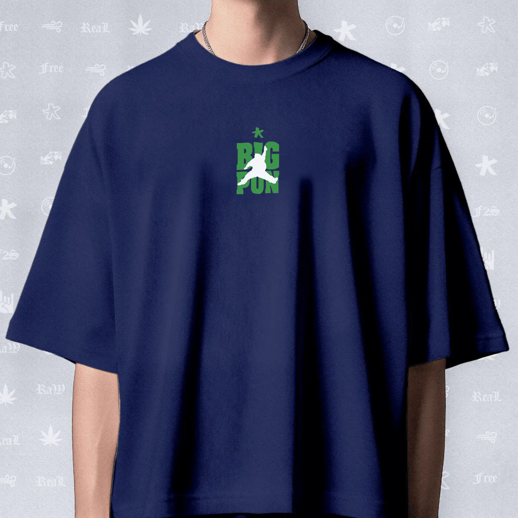 Big Pun Heavyweight Unisex Royal Blue Oversized T-Shirt.