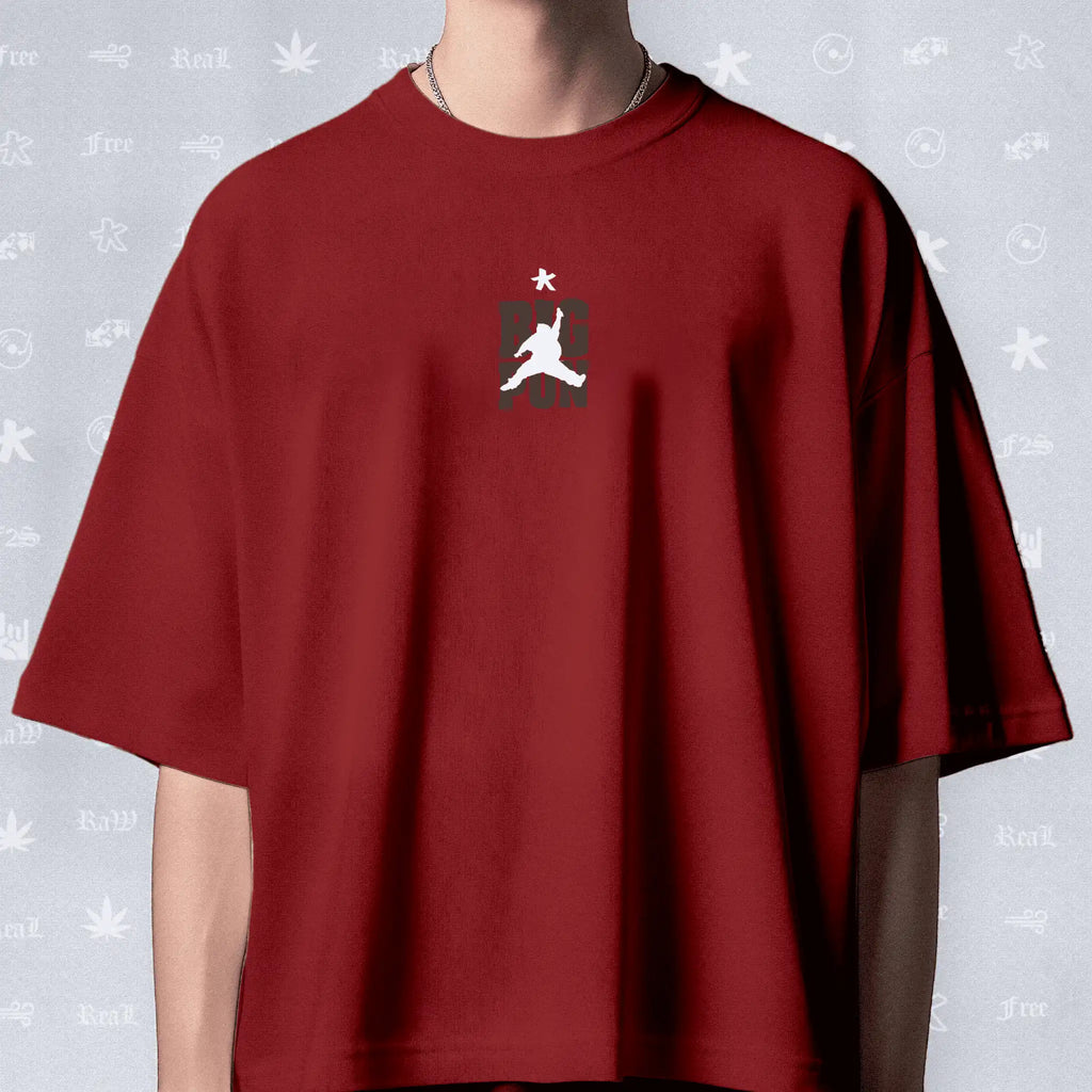 Big Pun Heavyweight Unisex Red Oversized T-Shirt.