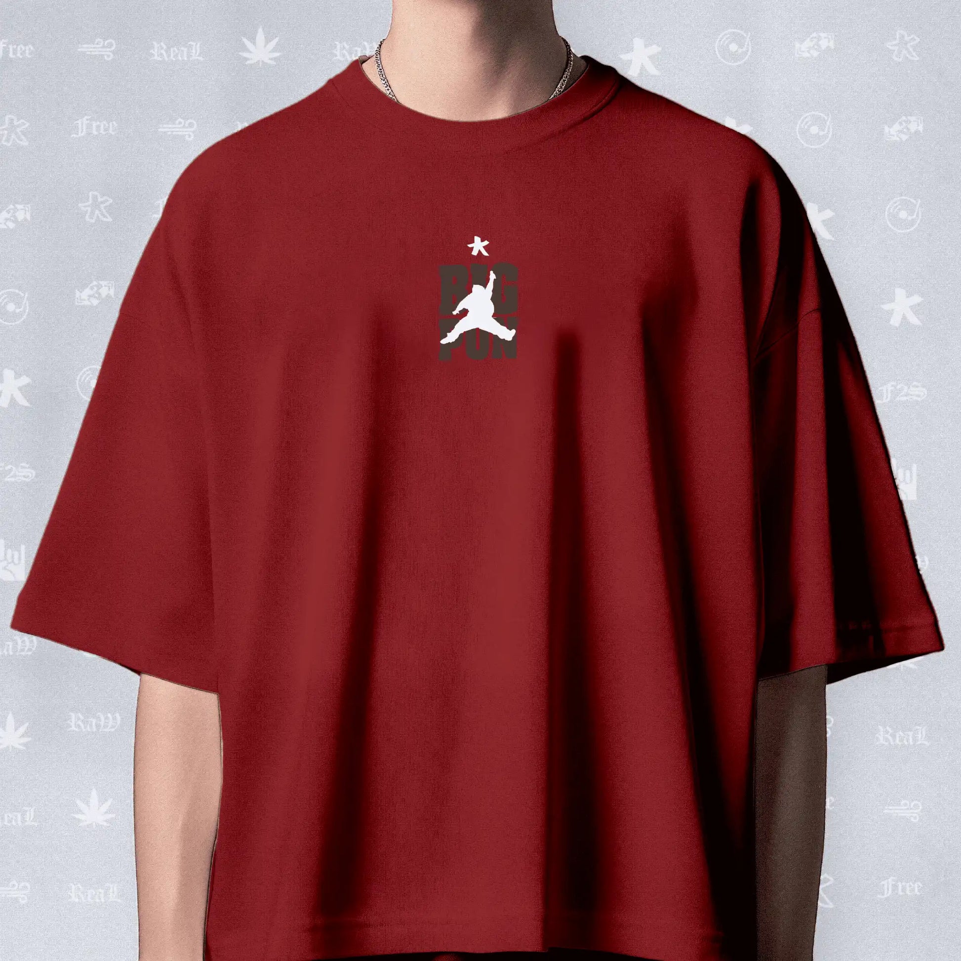 Big Pun Heavyweight Unisex Red Oversized T-Shirt.