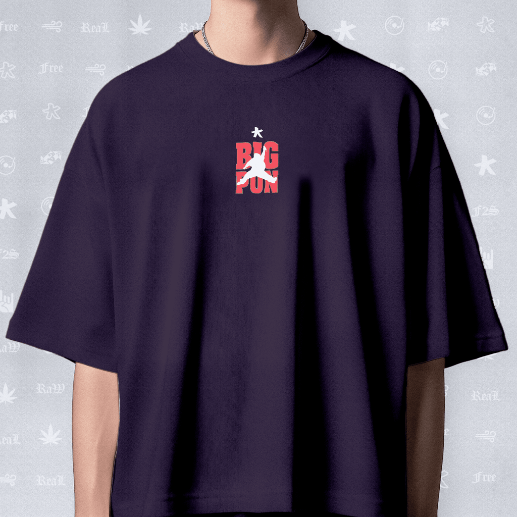 Big Pun Heavyweight Unisex Purple Oversized T-Shirt.