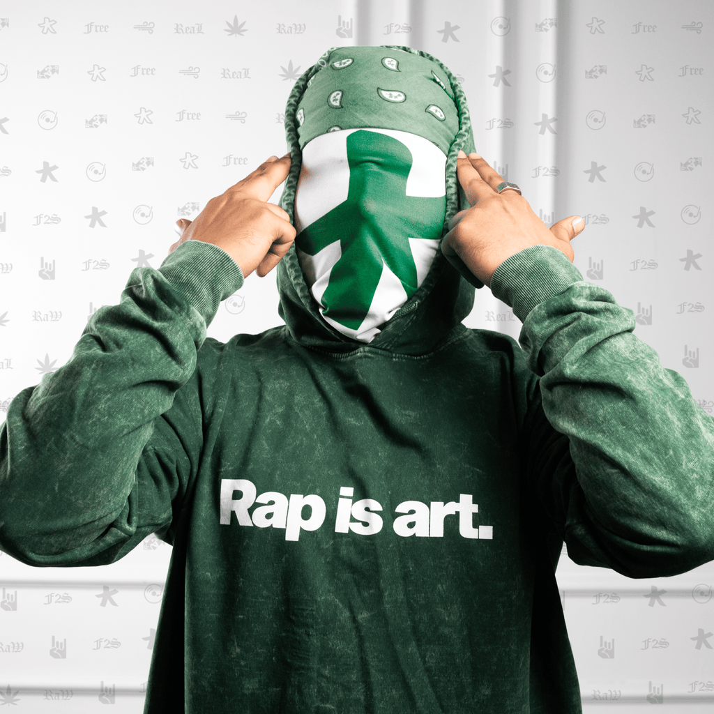 RAP IS ART | Green Tie-Dye Hoodie – Streetwear Hoodie for Hip Hop & Rap Culture | Free2Style