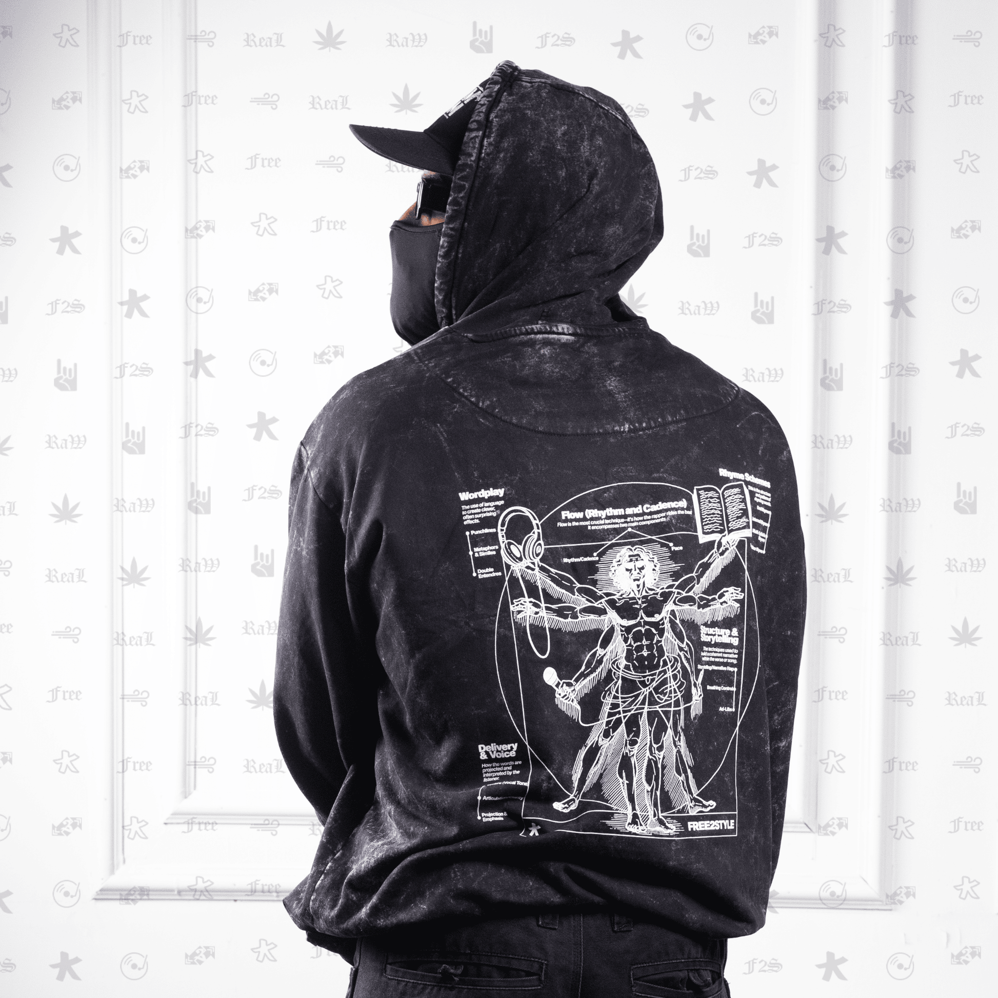 RAP IS ART | Black Tie-Dye Hoodie – Streetwear Hoodie for Hip Hop & Rap Culture | Free2Style