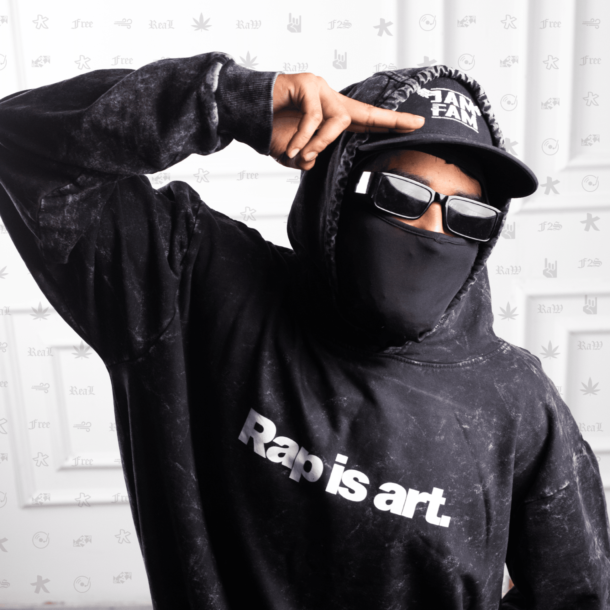RAP IS ART | Black Tie-Dye Hoodie – Streetwear Hoodie for Hip Hop & Rap Culture | Free2Style