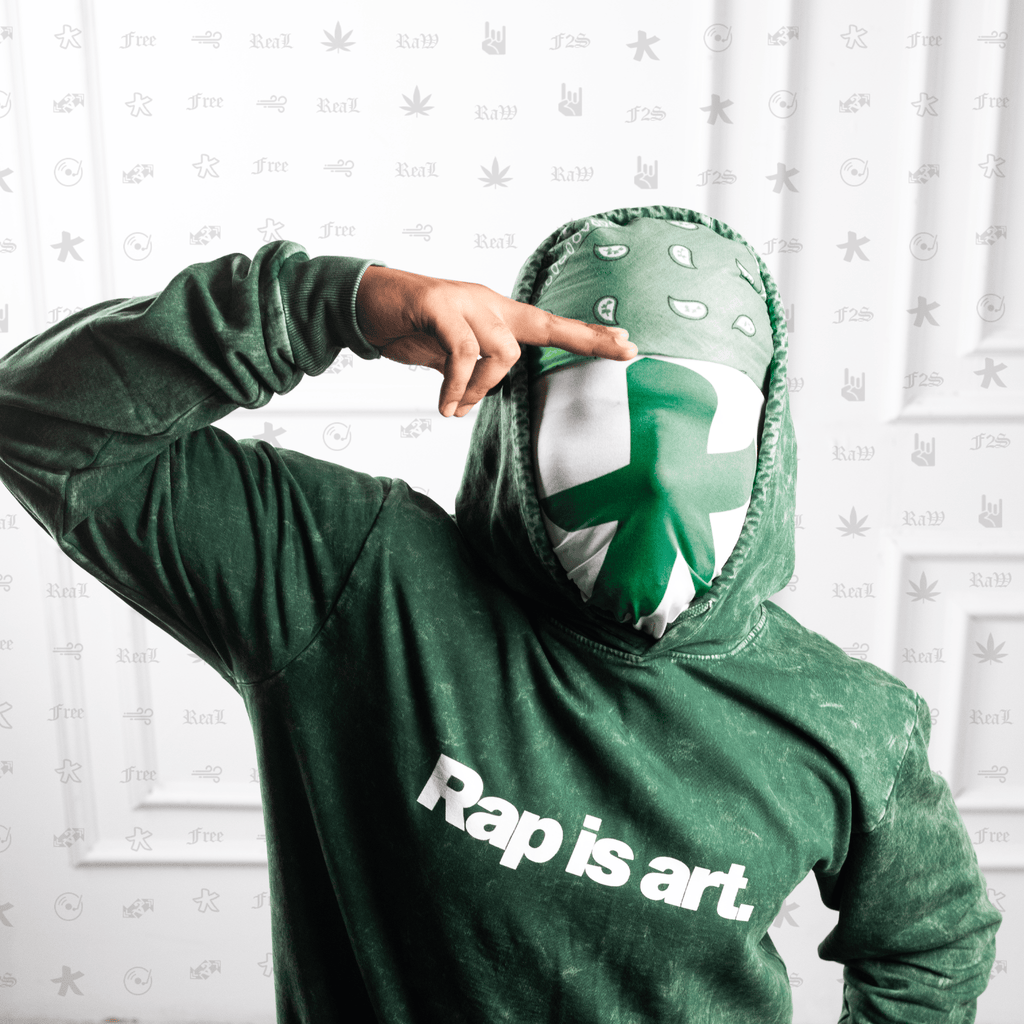 RAP IS ART | Green Tie-Dye Hoodie – Streetwear Hoodie for Hip Hop & Rap Culture | Free2Style