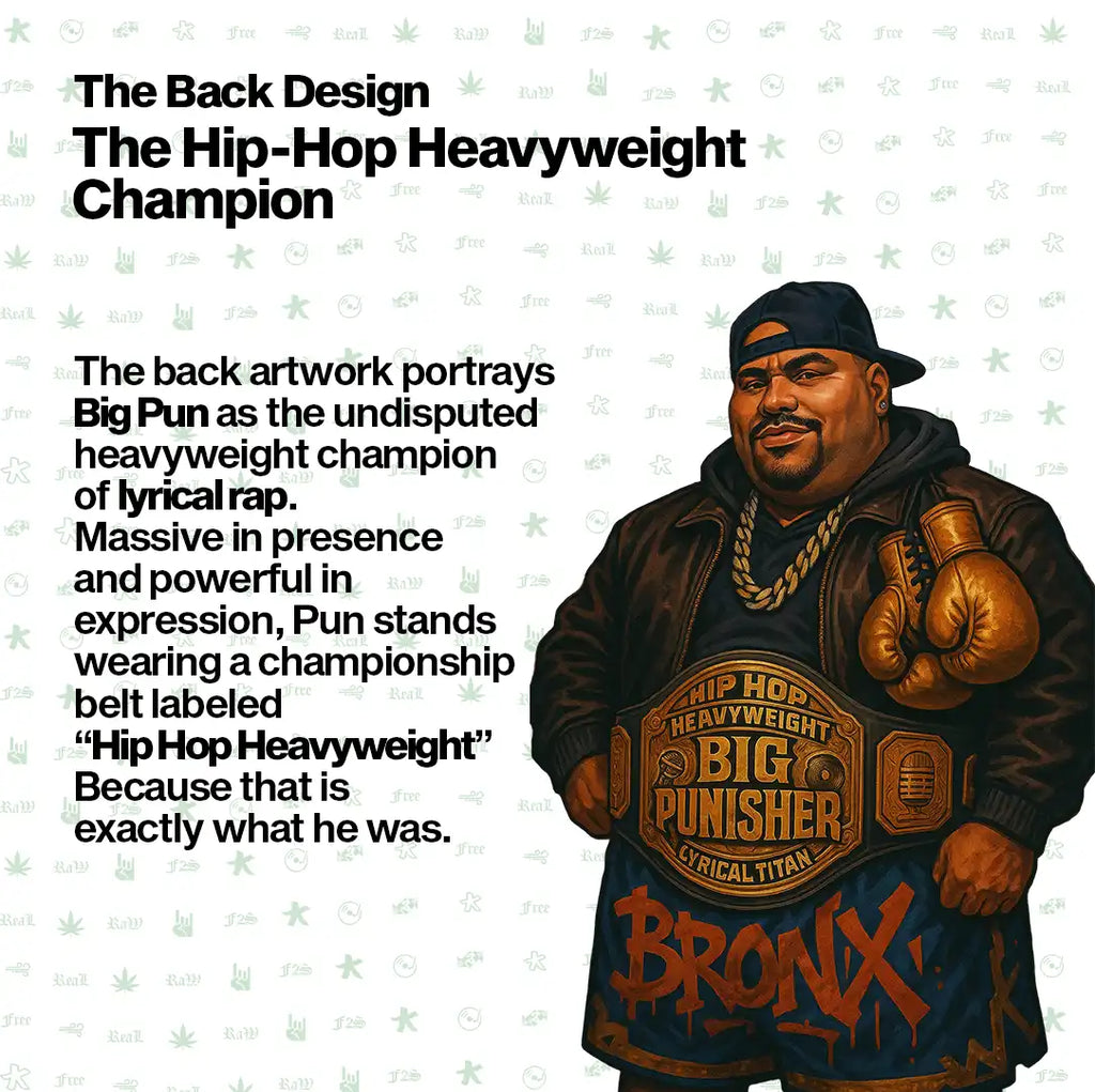 Big Pun Heavyweight Unisex Black Oversized T-Shirt.
