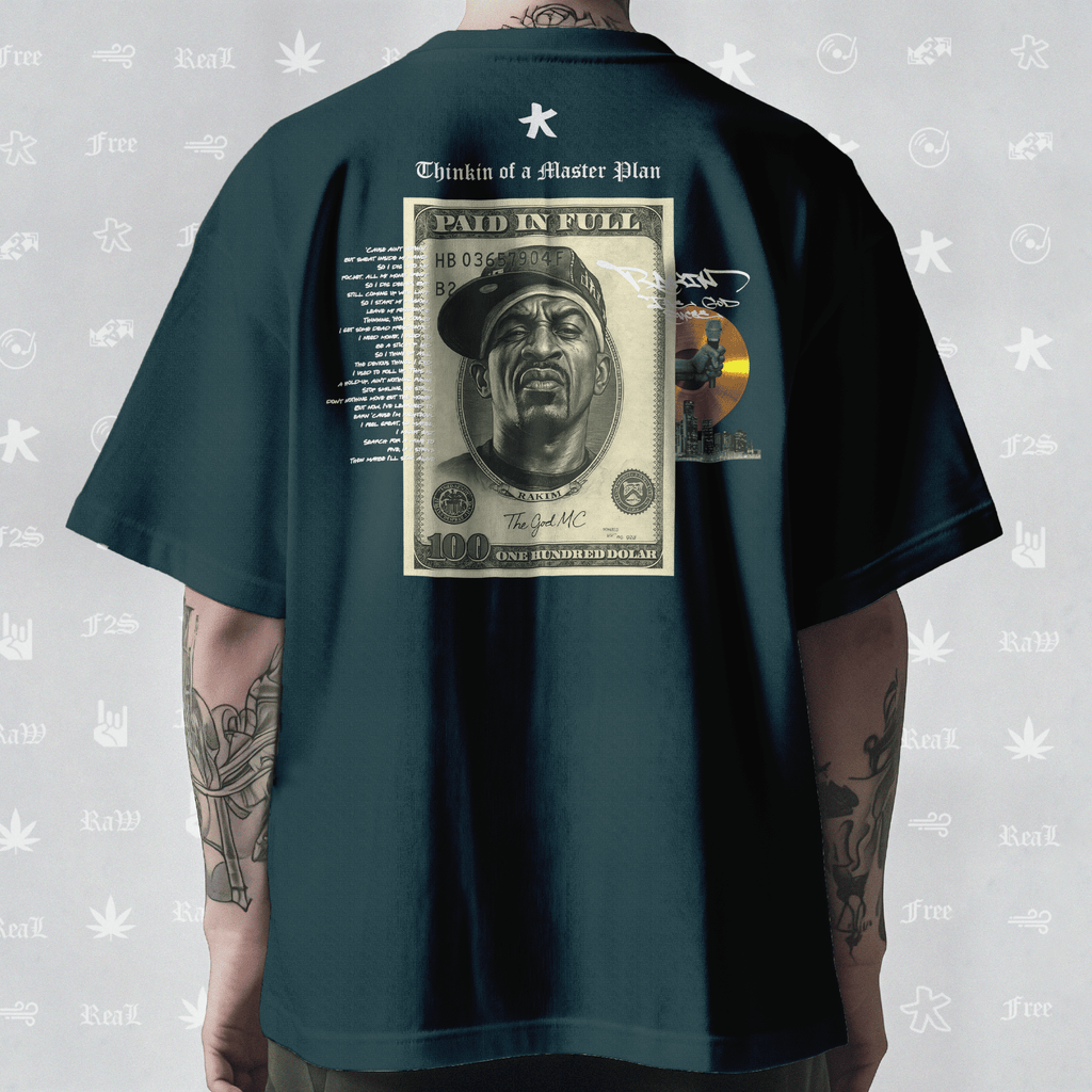 Rakim The God Emcee Unisex Petrol Blue Oversized T-Shirt.