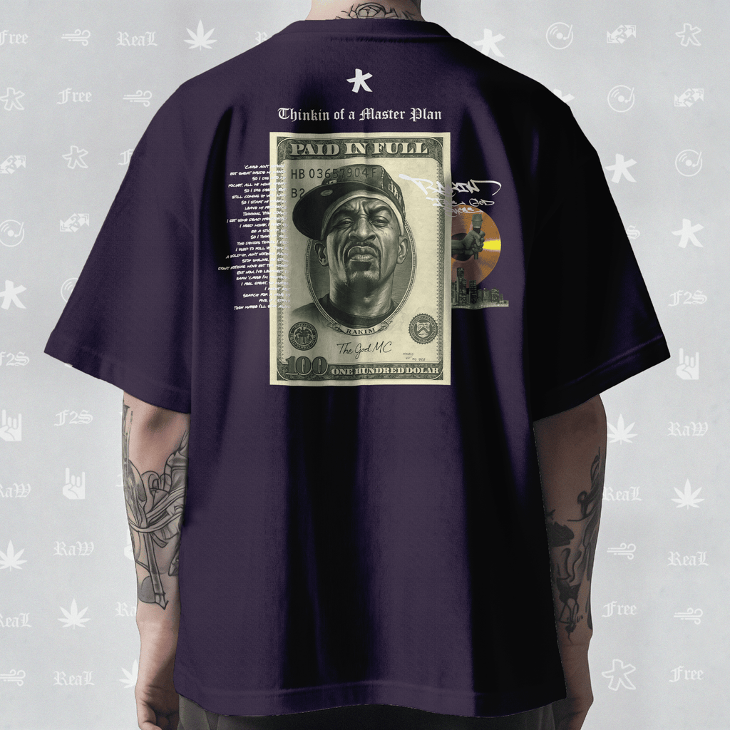 Rakim The God Emcee Unisex Purple Oversized T-Shirt.