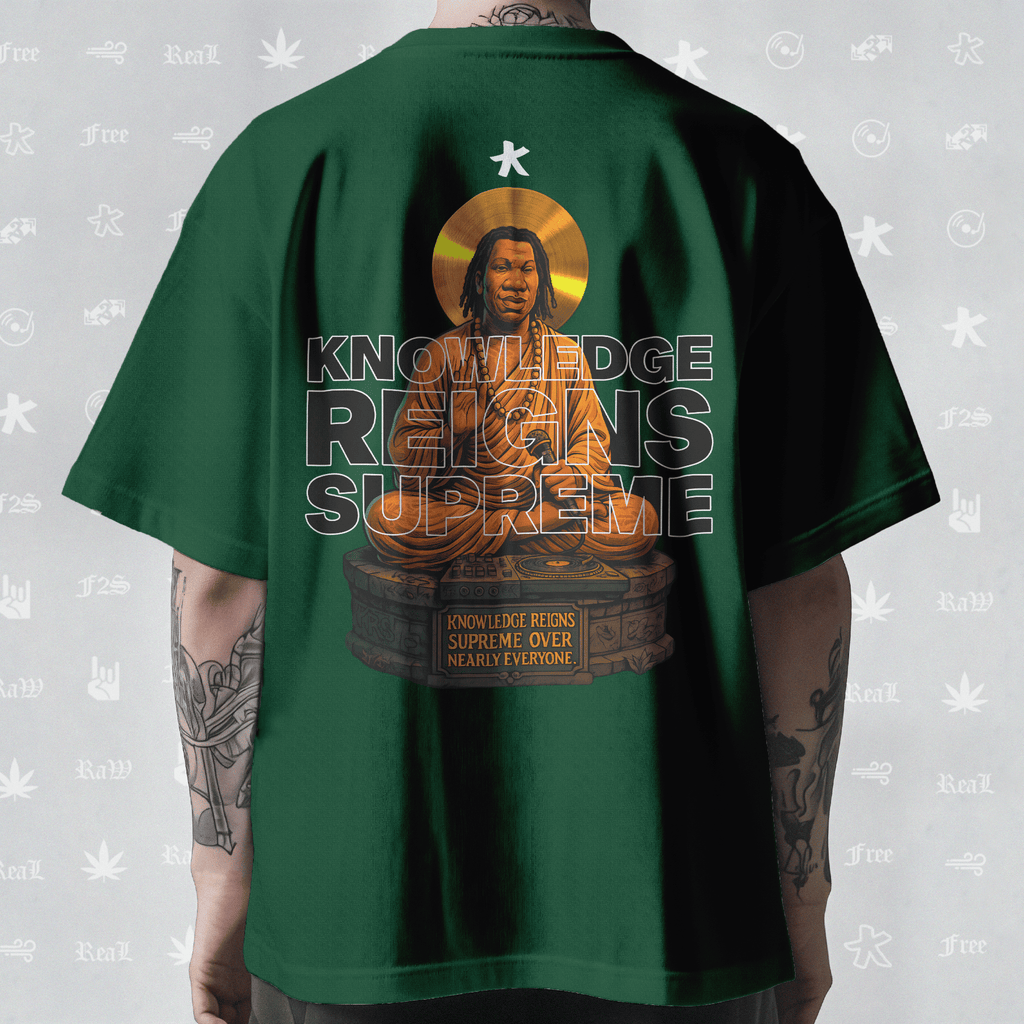 KRS ONE The Teacha Unisex Bottle Green Oversized T-Shirt.