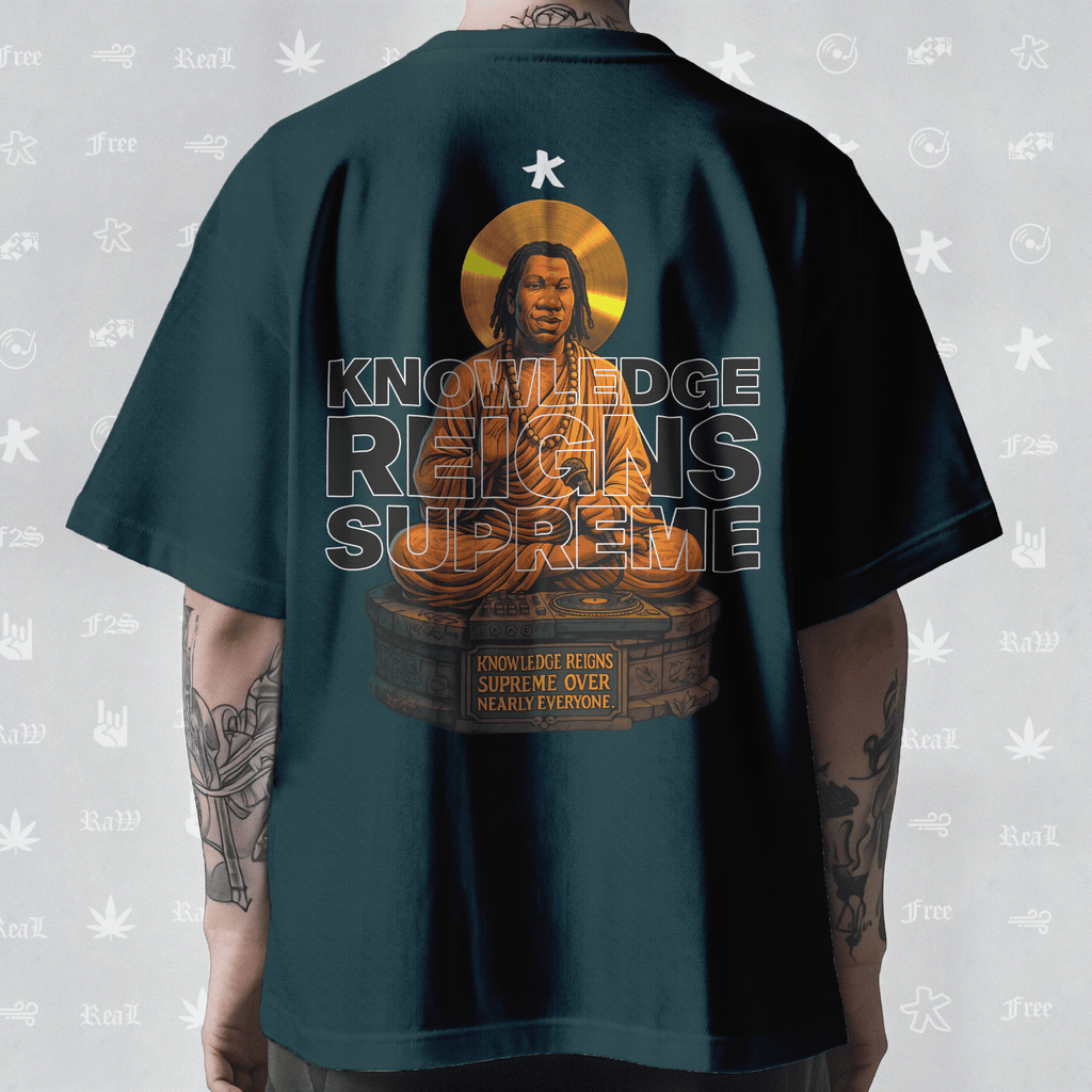 KRS ONE The Teacha Unisex Petrol Blue Oversized T-Shirt.