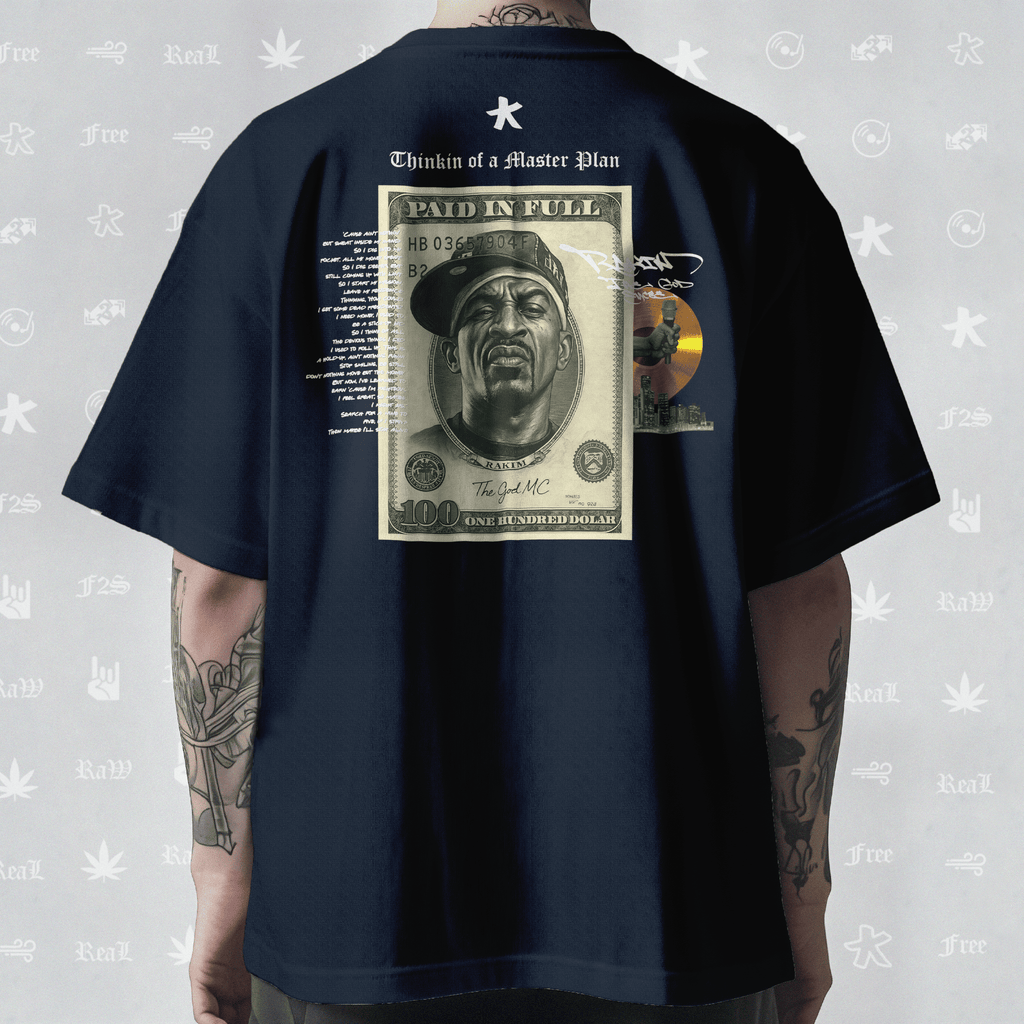 Rakim The God Emcee Unisex Navy Blue Oversized T-Shirt.