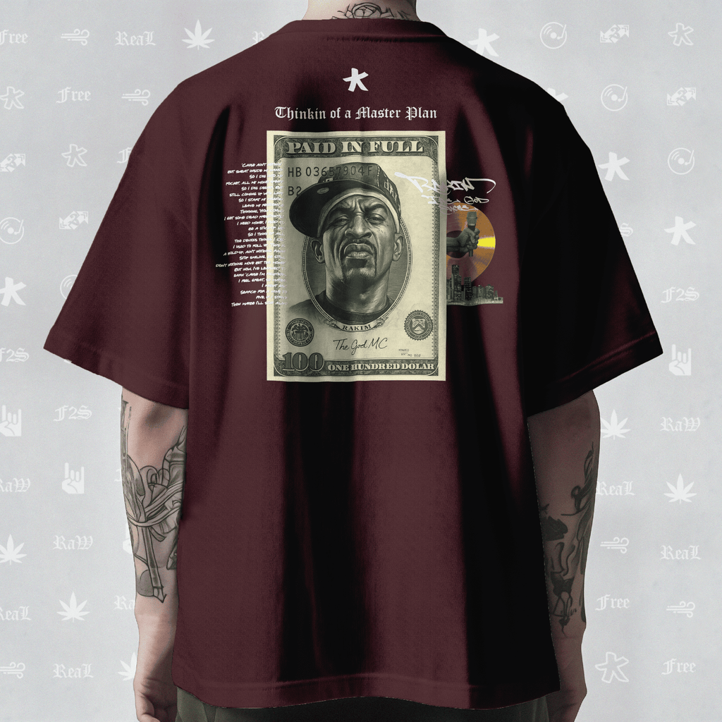 Rakim The God Emcee Unisex Maroon Oversized T-Shirt