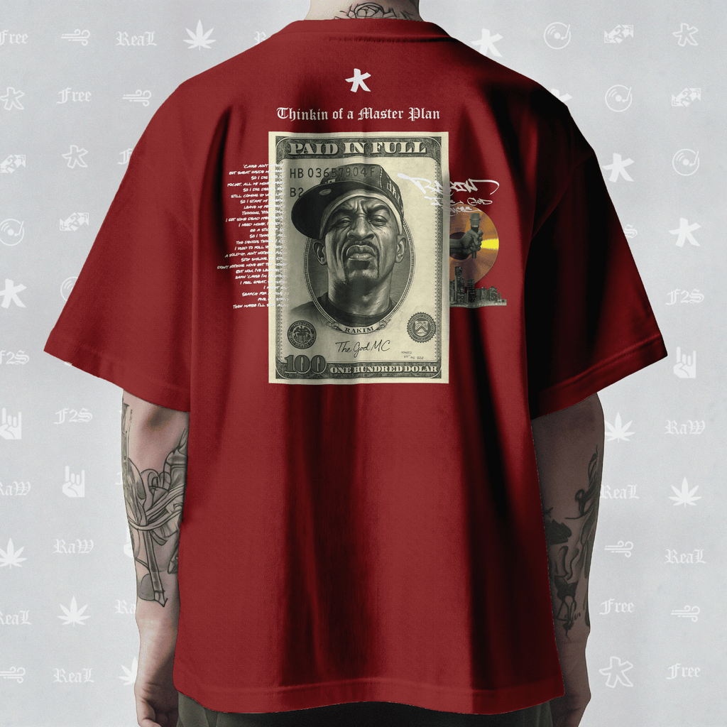 Rakim The God Emcee Unisex Red Oversized T-Shirt