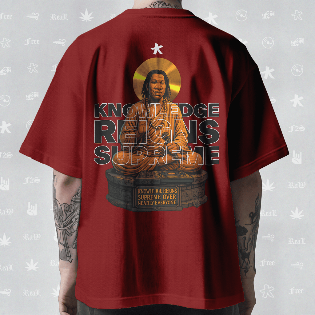 KRS ONE The Teacha Unisex Red Oversized T-Shirt.