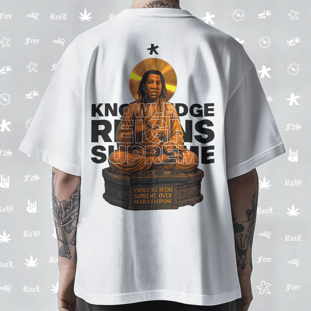 KRS ONE The Teacha Unisex White Oversized T-Shirt.