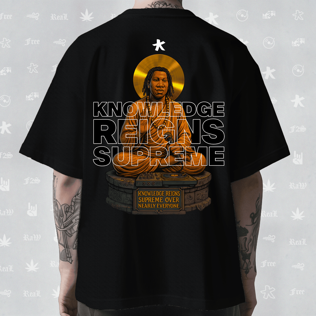 KRS ONE The Teacha Unisex Black Oversized T-Shirt.