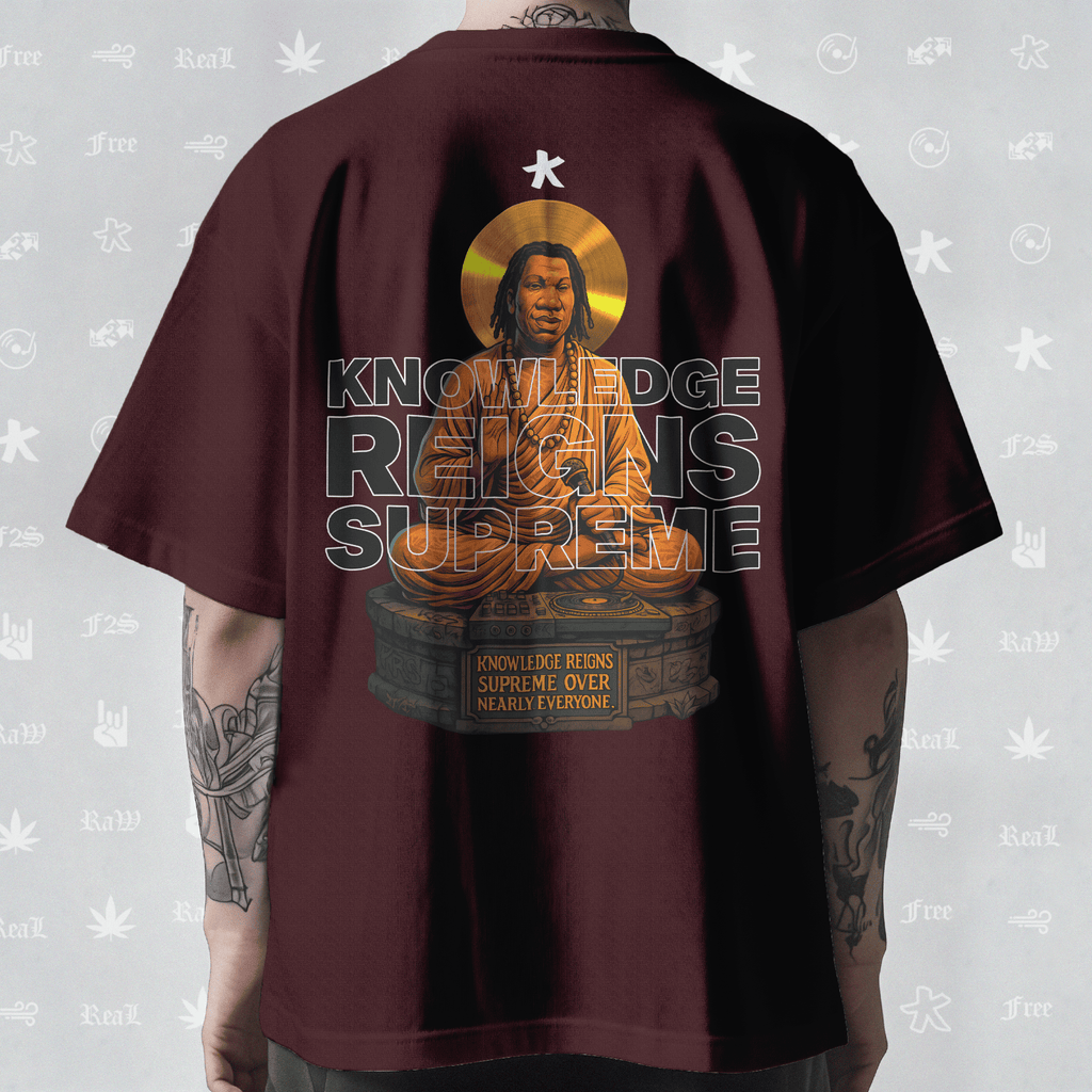 KRS ONE The Teacha Unisex Maroon Oversized T-Shirt.