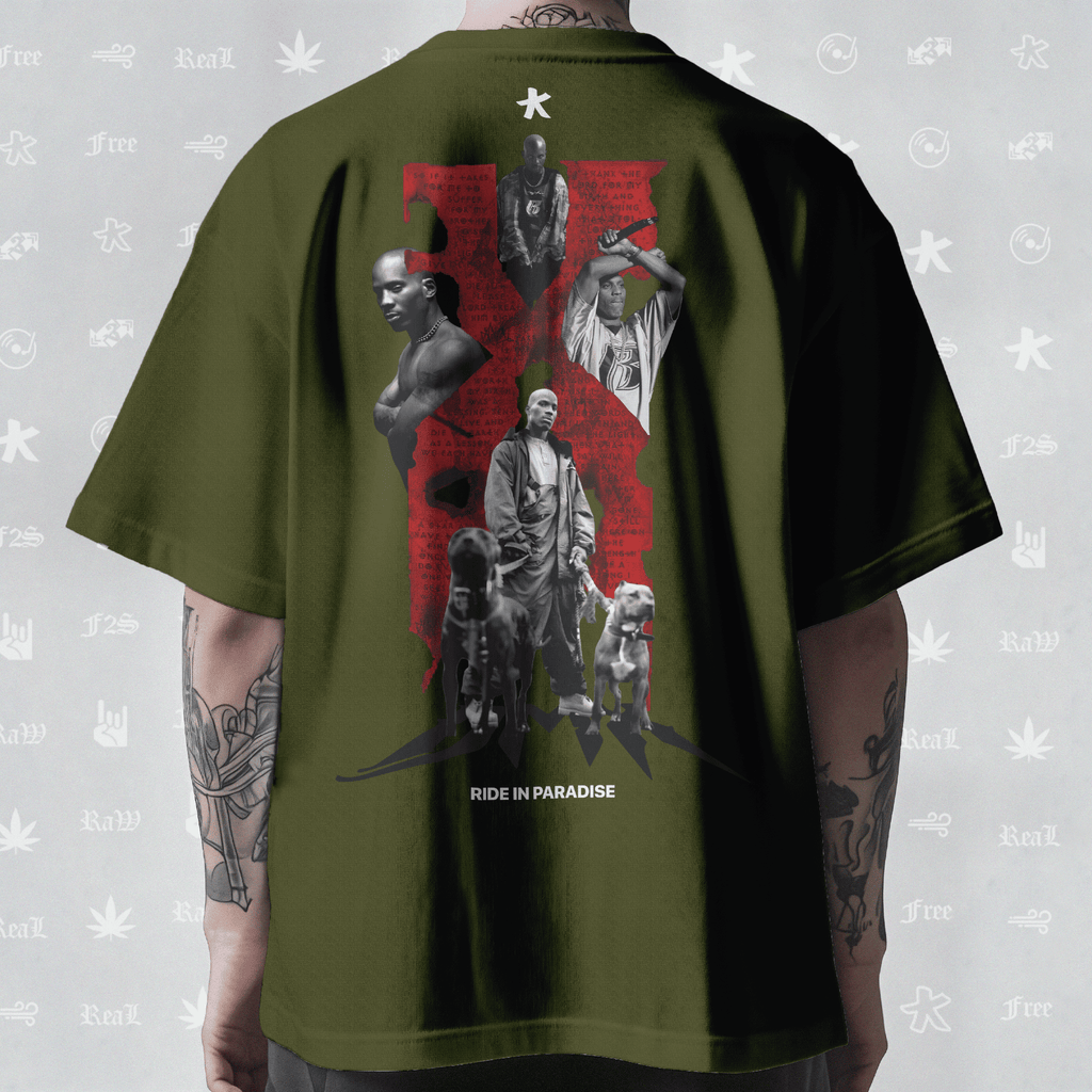 DMX The O.G. Dawg Unisex Olive Green Oversized T-Shirt.