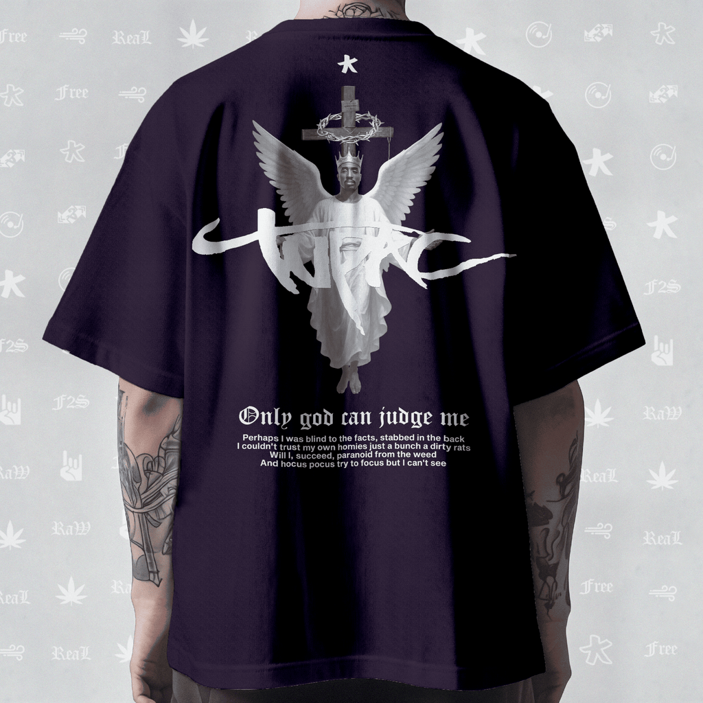 Tupac The Messiah Unisex Purple Oversized Oversized T-Shirt.