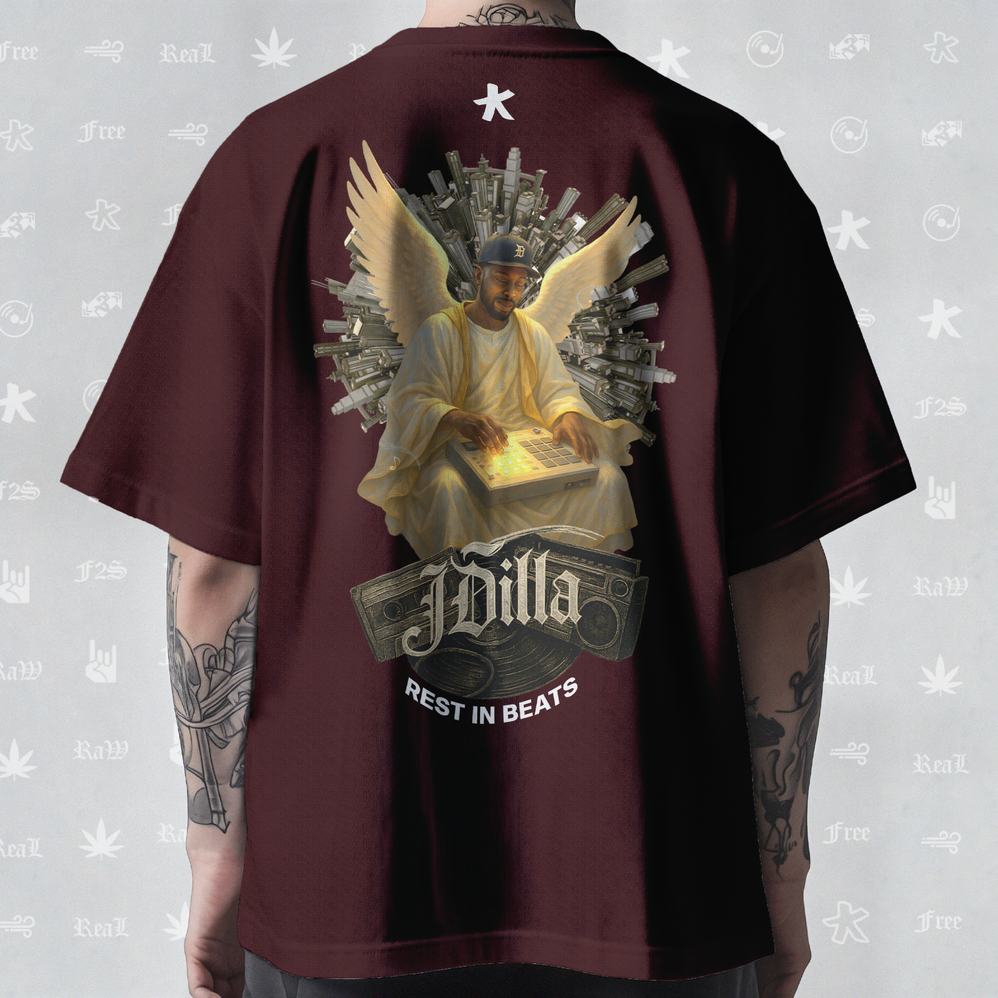 J Dilla Rest In Beats Unisex Maroon Tee