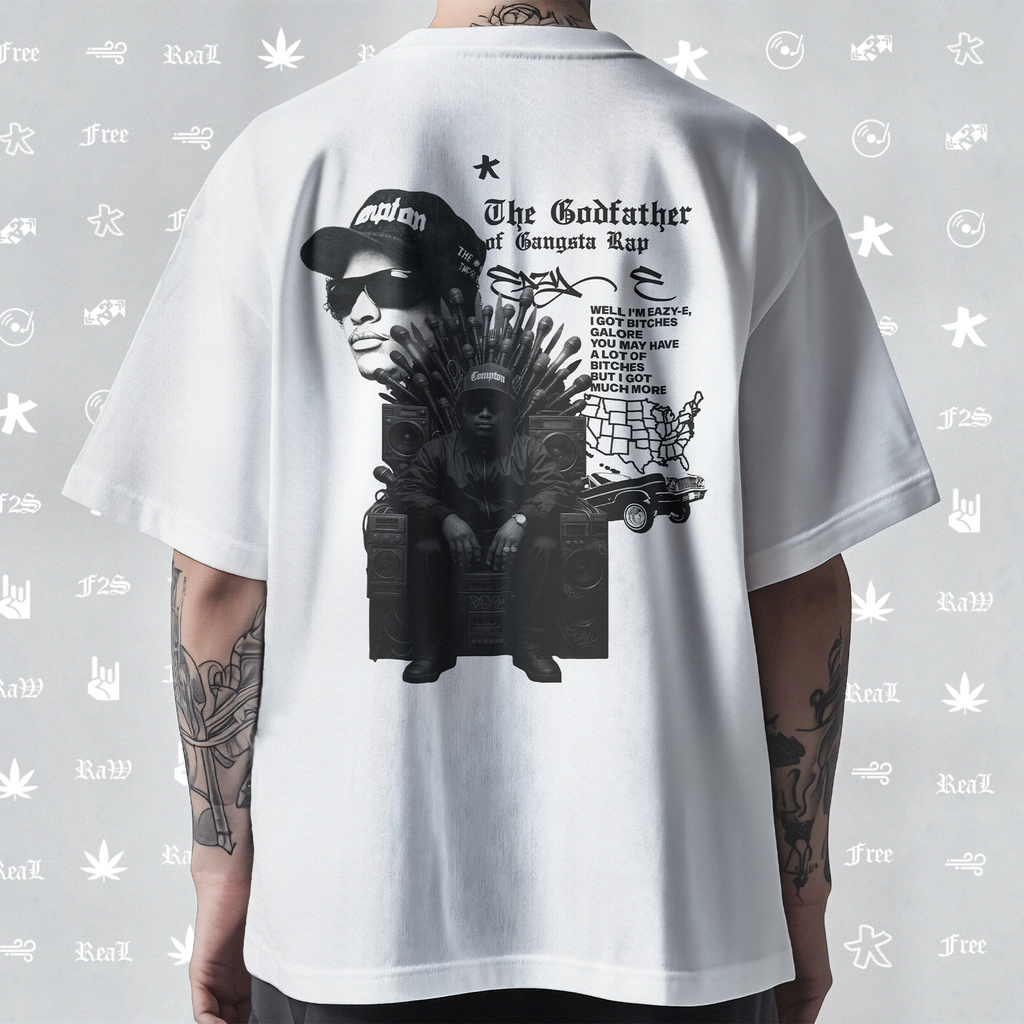 Eazy-E Godfather of Gangsta Rap Unisex White Tee