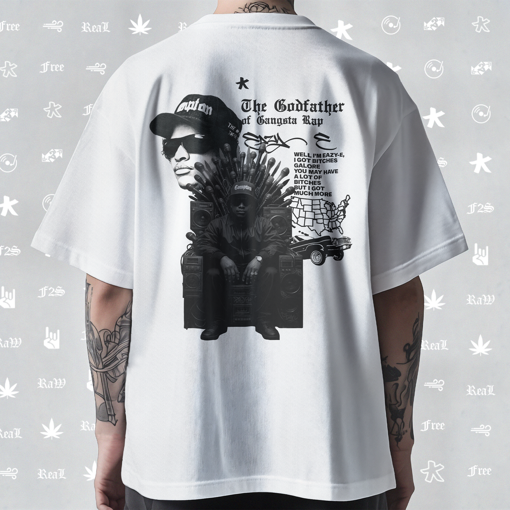 Eazy-E Godfather of Gangsta Rap Unisex White Tee