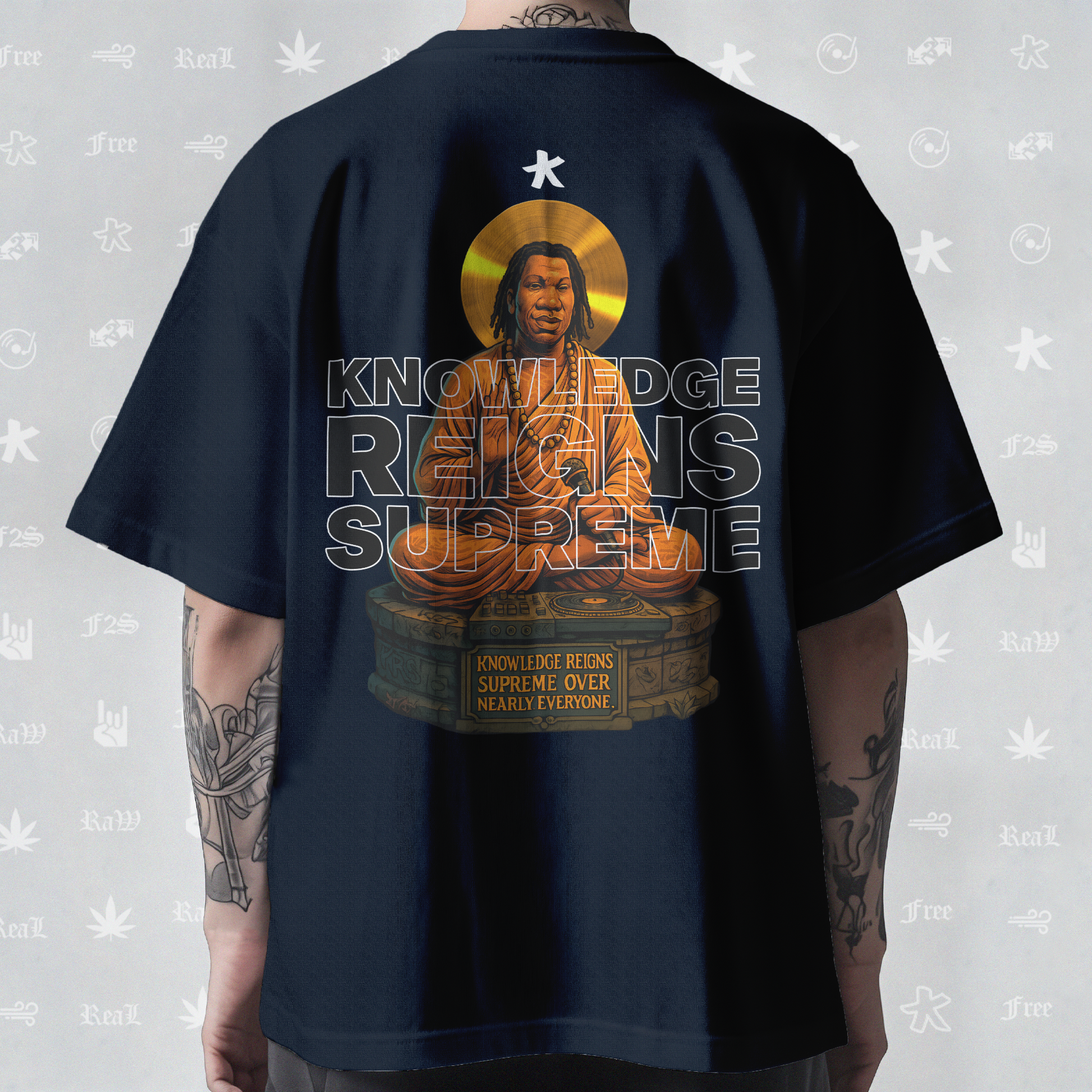 KRS ONE The Teacha Unisex Navy Blue Tee