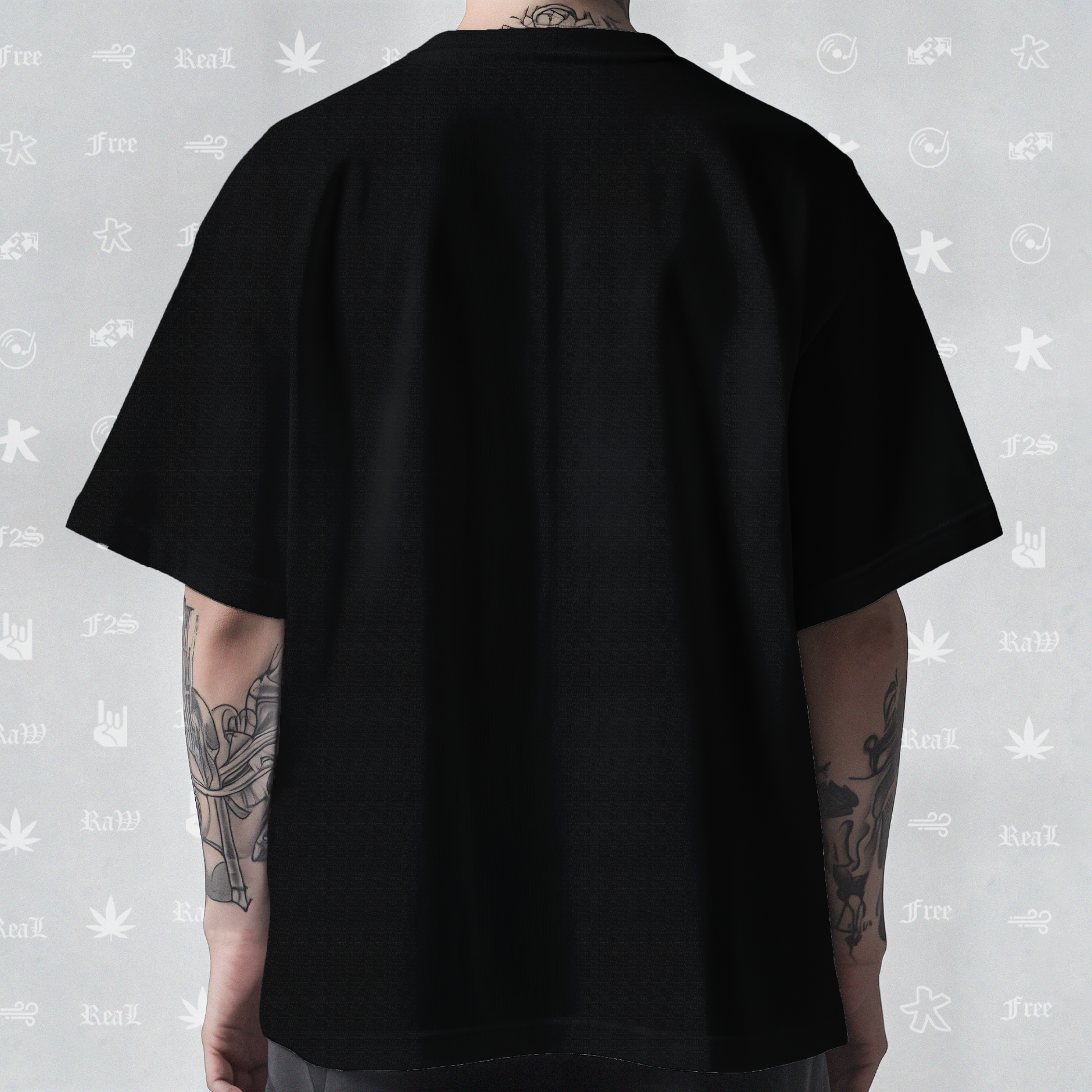 F2S Original White Logo Black Tee Unisex