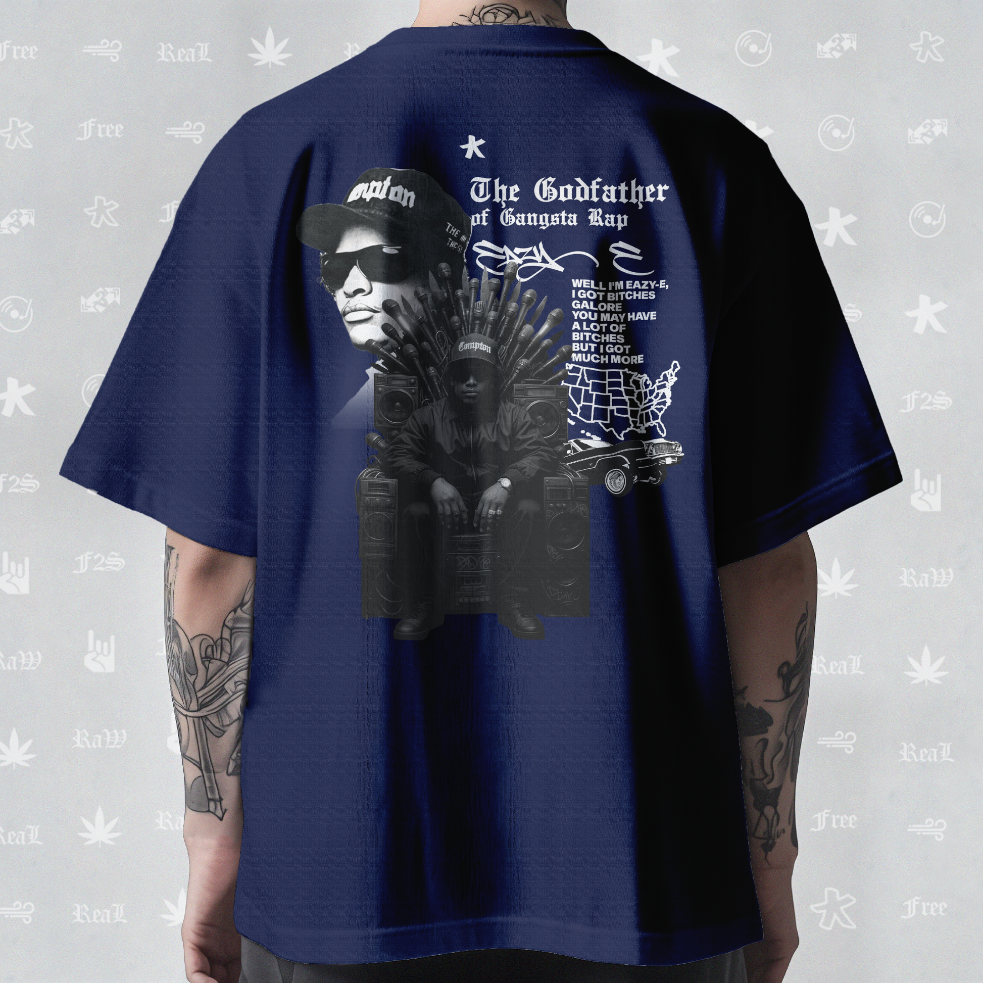 Eazy-E Godfather of Gangsta Rap Unisex Royal Blue Tee
