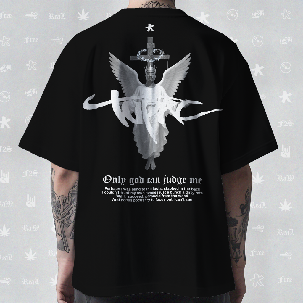 Tupac The Messiah Unisex Black Oversized Tee