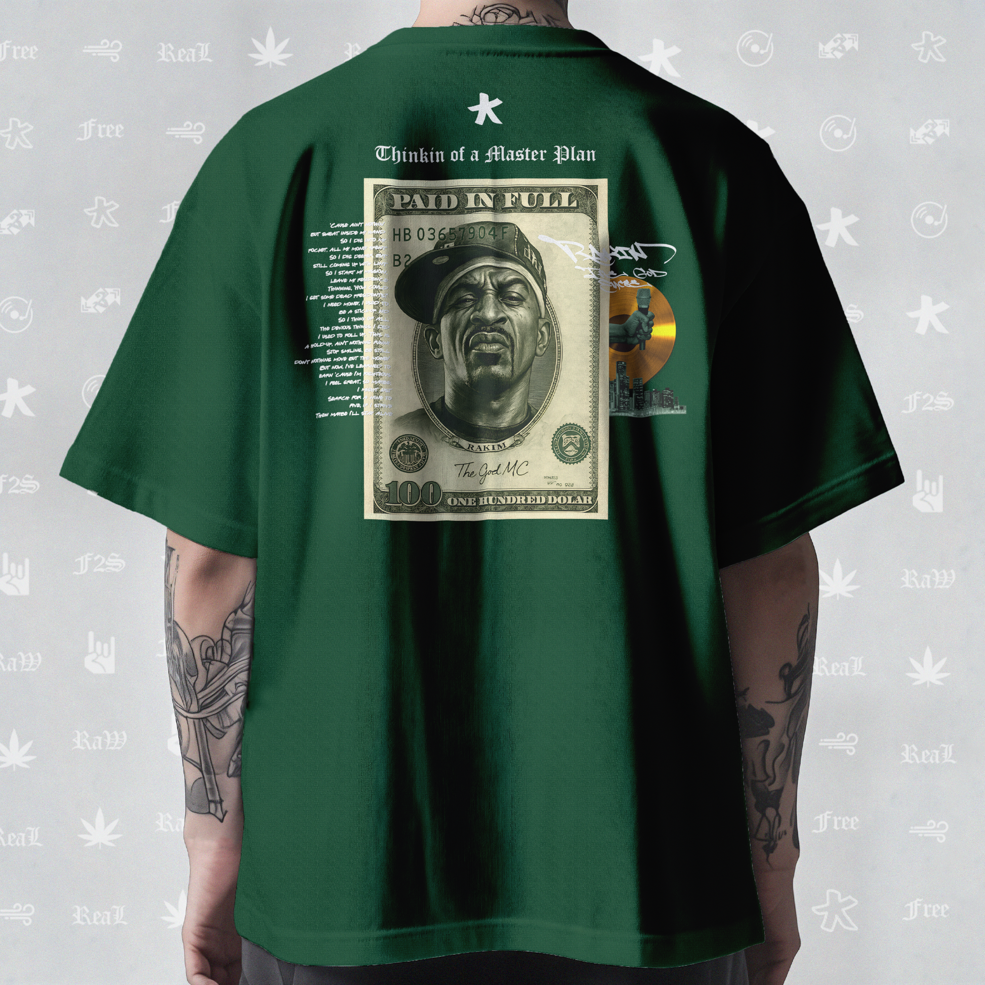 Rakim The God Emcee Unisex Bottle Green Tee