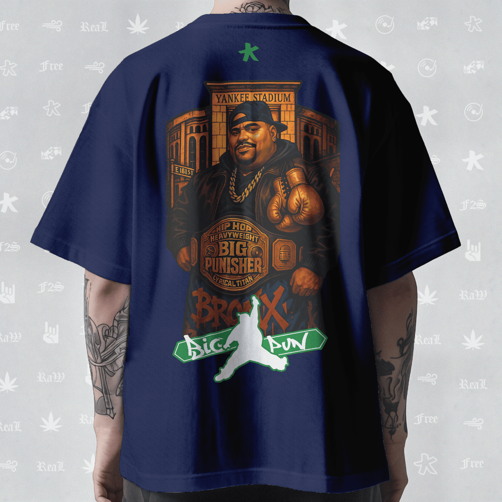 Big Pun Heavyweight Unisex Royal Blue Oversized T-Shirt.