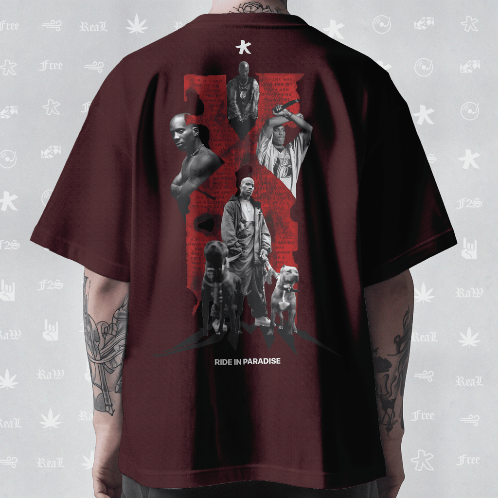 DMX The O.G. Dawg Unisex Maroon Oversized T-Shirt.