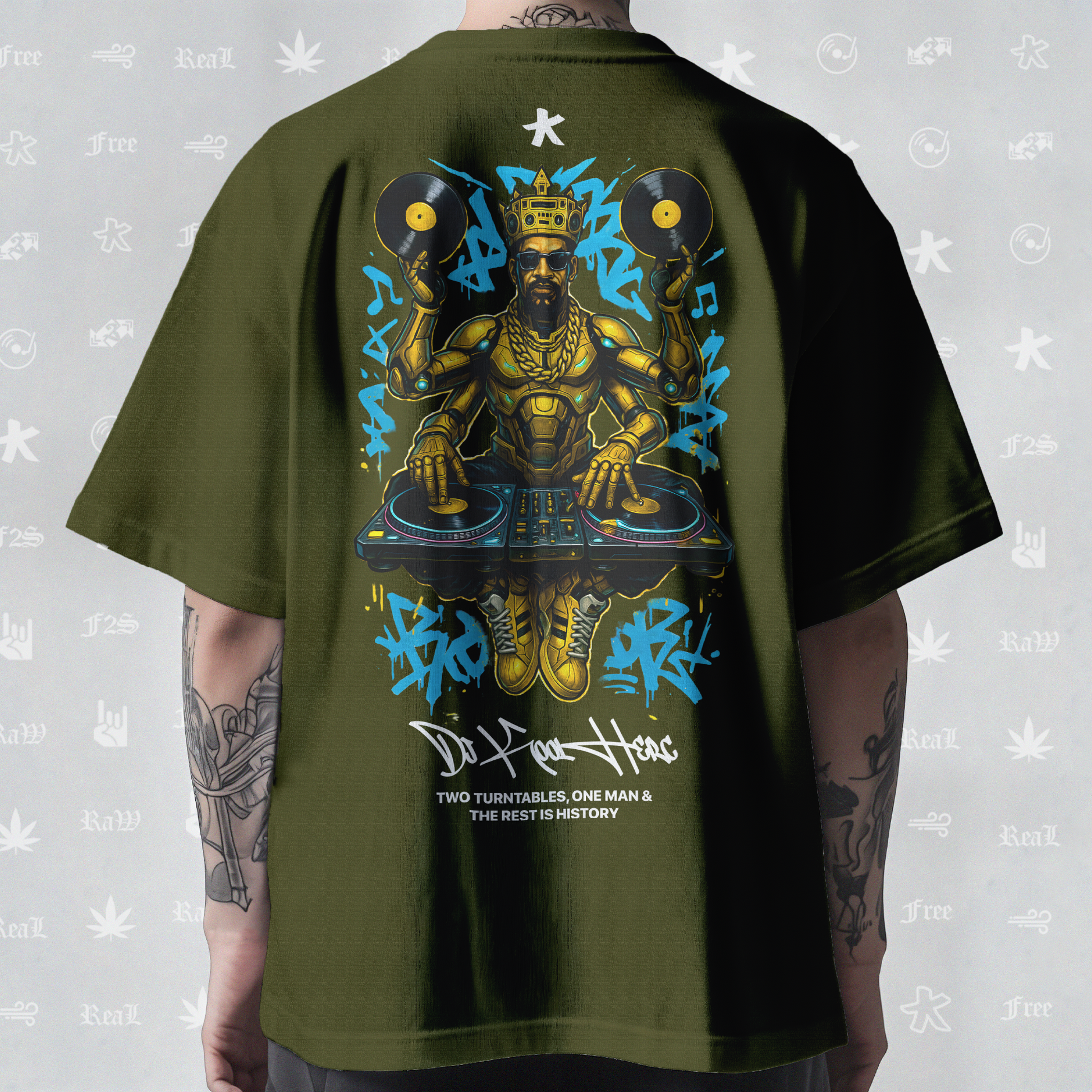 DJ Kool Herc Origins Unisex Olive Green Tee