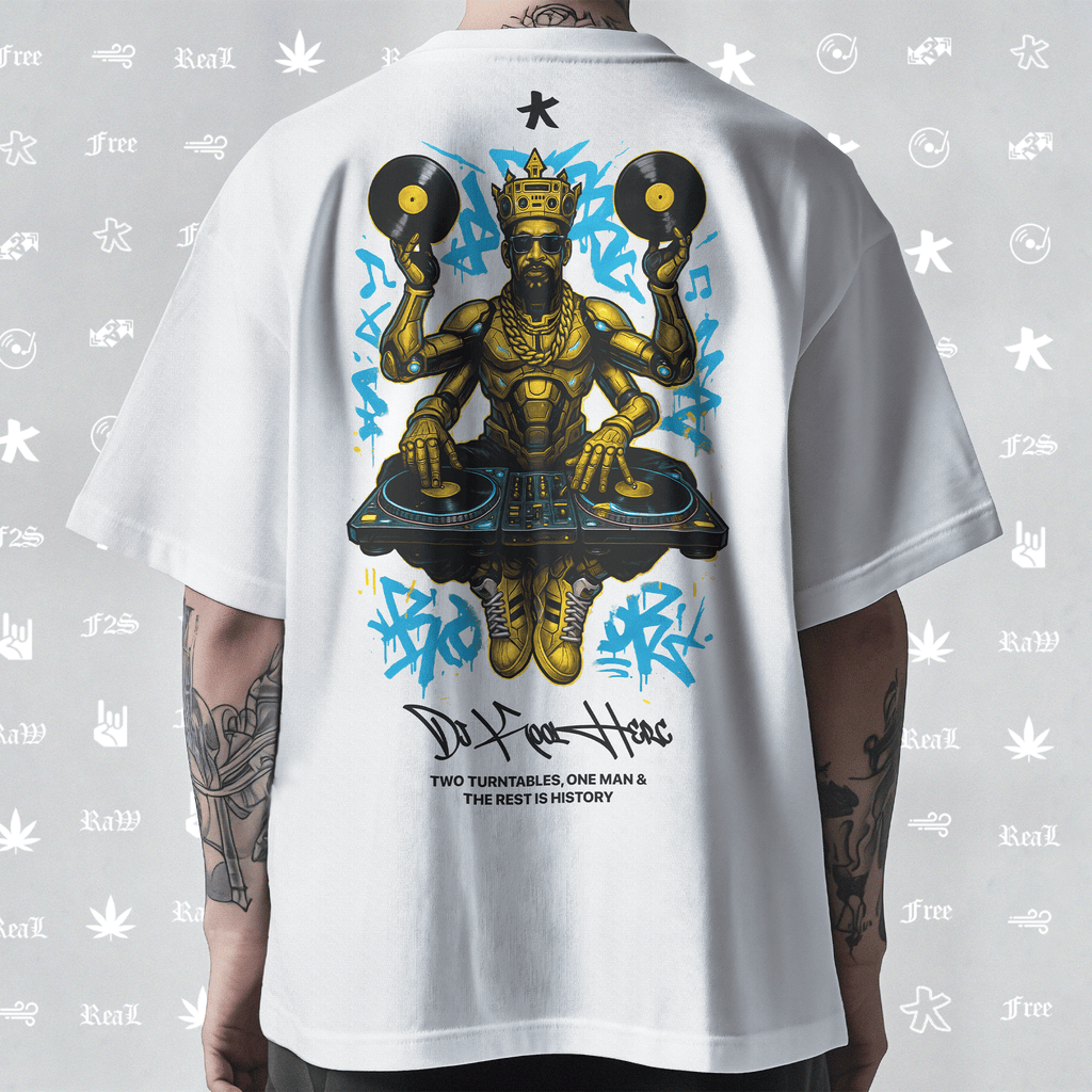 DJ Kool Herc Origins Tee Unisex White Oversized T-Shirt.