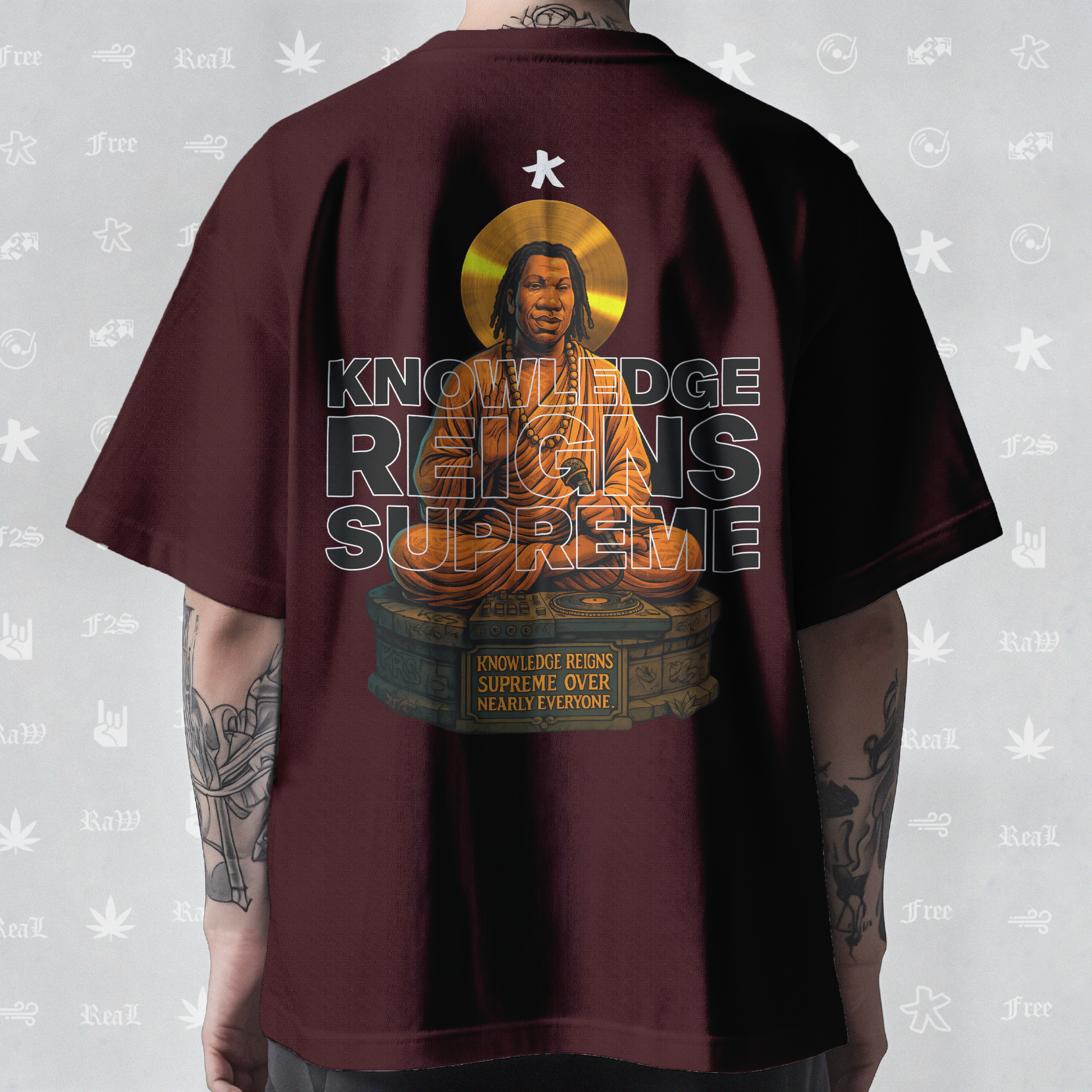 KRS ONE The Teacha Unisex Maroon Tee