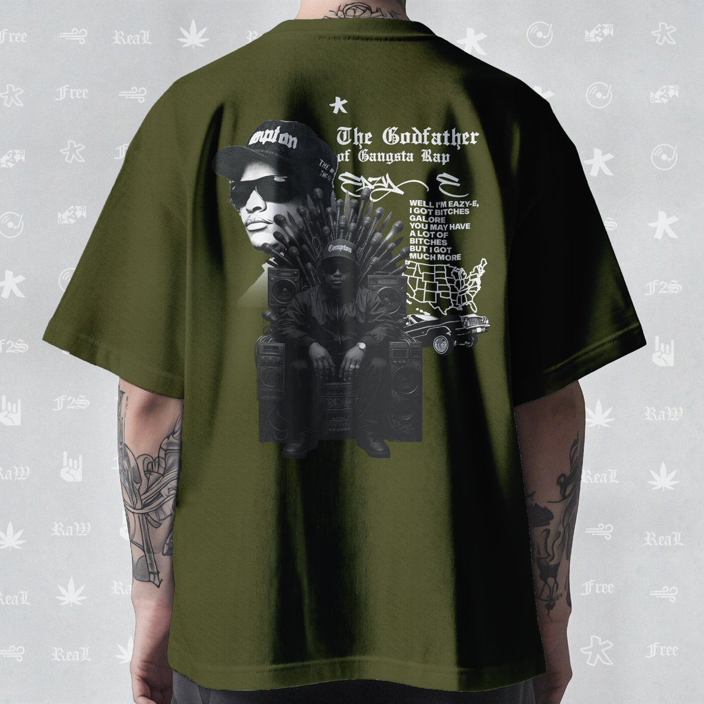 Eazy-E Godfather of Gangsta Rap Unisex Olive Green Tee