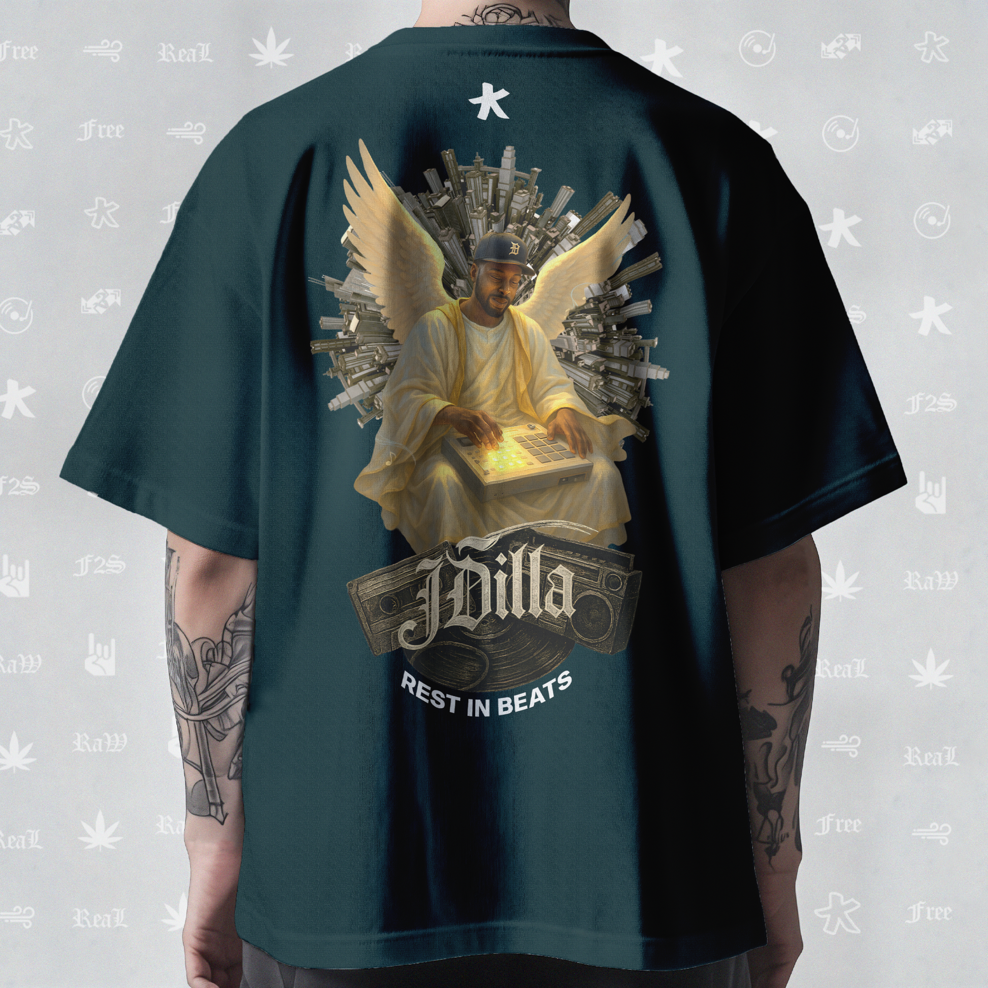 J Dilla Rest In Beats Unisex Petrol Blue Tee