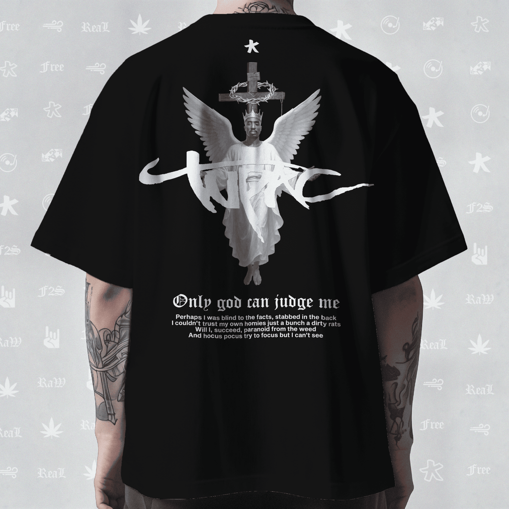 Tupac The Messiah Unisex Black Oversized Oversized T-Shirt.